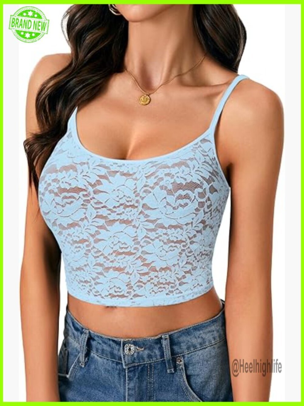 Sheer Lace Cropped Camisole Tank Top Y2K Style Sleeveless